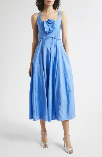 Joisian Flower Appliqué Midi Dress | Nordstrom