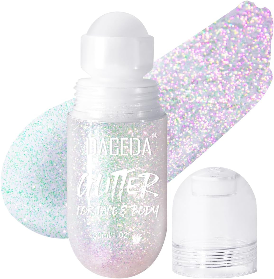 DAGEDA Body Glitter Gel, Roll-on Face Glitter for Mermaid Makeup Festival Rave Accessories, Holog... | Amazon (US)