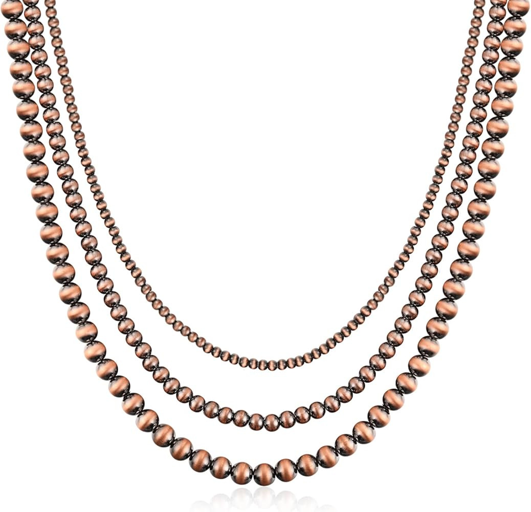 Western Jewelry Navajo Pearl Necklace for Women Beaded Necklace Boho Vintage Choker | Amazon (US)