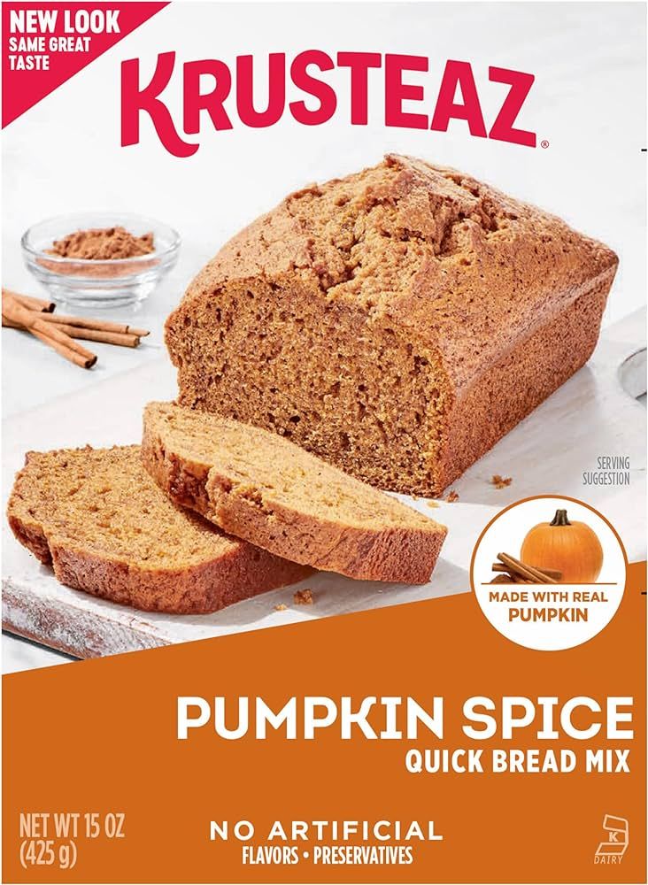 Krusteaz Baking Mix, Pumpkin Spice Quick Bread Mix, Made with Real Pumpkin & No Artificial Flavor... | Amazon (US)