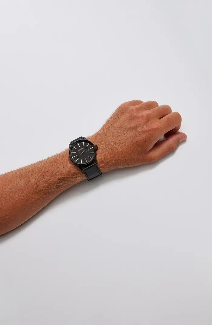 The Sentry Leather Strap Watch, 42mm | Nordstrom