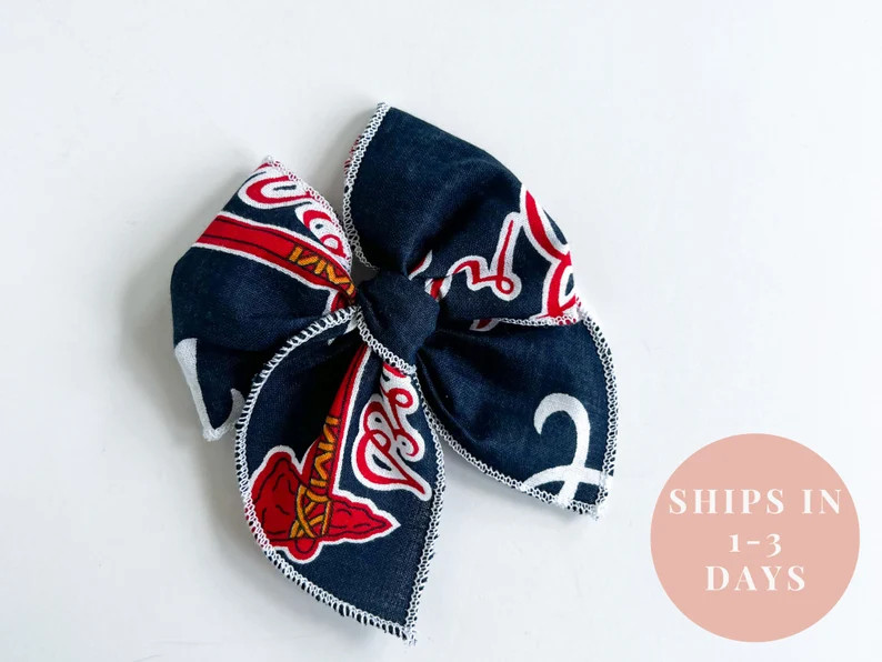 Atlanta Braves Bow - Atlanta Braves MLB bow, Braves hair bow, Atlanta Braves hair clip, Braves ha... | Etsy (US)