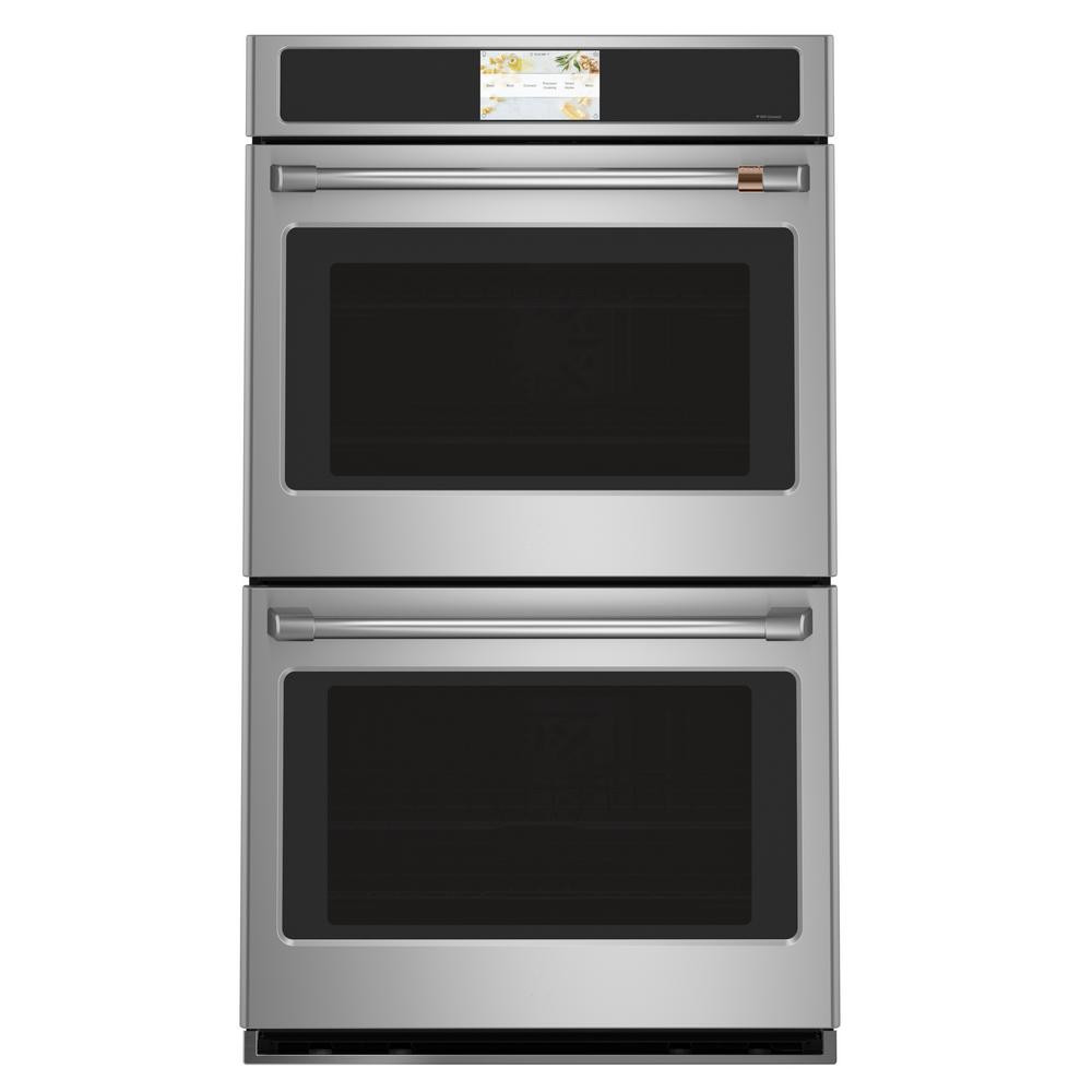 Cafe 30 in. Double Electric Wall Oven with Convection Self-Cleaning in Stainless Steel, Silver | The Home Depot