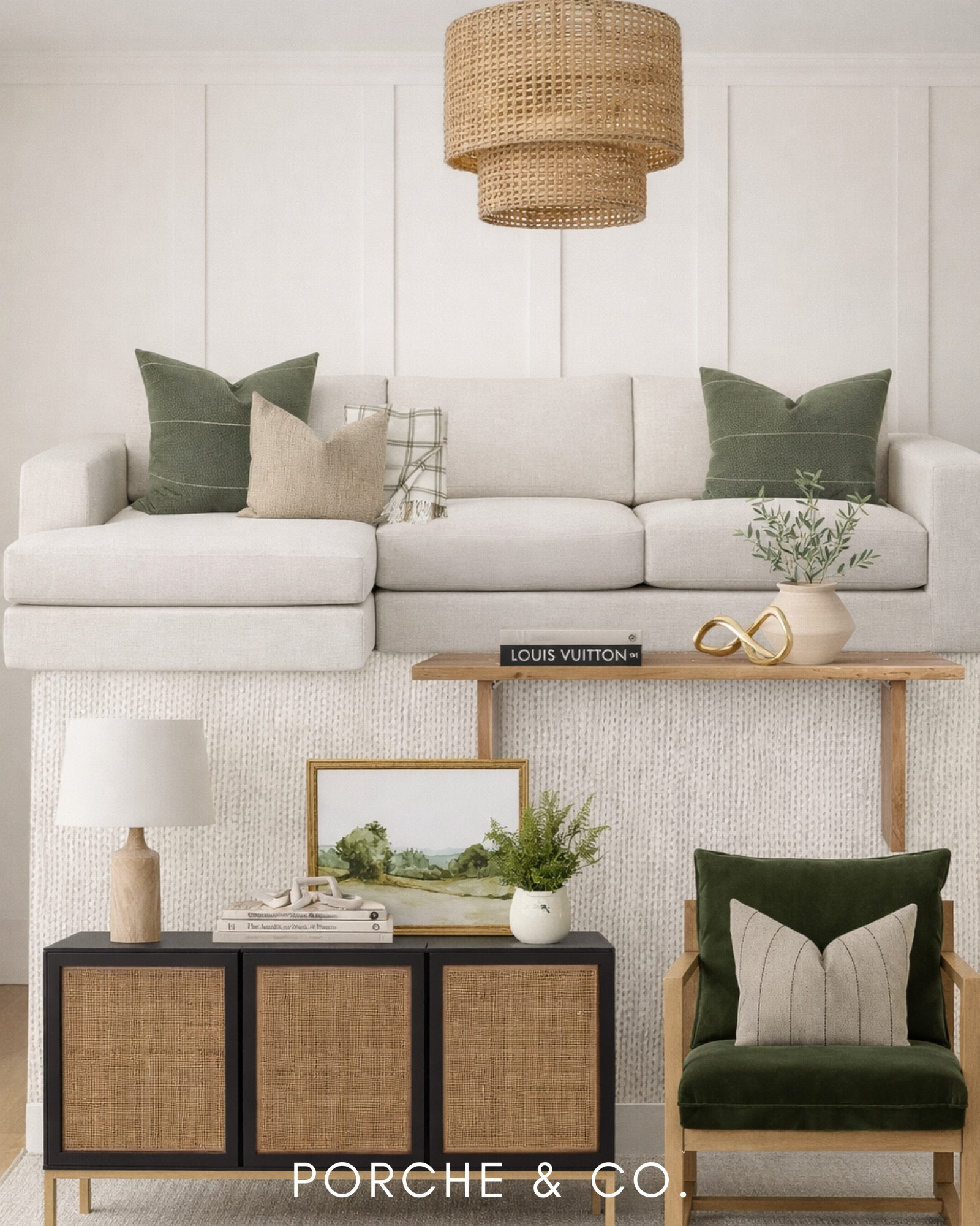 2D vs 3D Living Room Curated Collection ✨

See the before and after come to life as this Modern Classic living room transforms from a 2D visionboard into a fully realized 3D space. Soft neutral upholstery, a linen sectional sofa, olive green throw pillows, a woven rattan pendant light, a textured area rug, wood coffee table, cane-front console, framed landscape art, sculptural decor, and cozy accent chair all work together to create a timeless, elevated feel.

This Curated Collection highlights layered textures, warm wood tones, classic silhouettes, and intentional styling—proof that thoughtful design makes all the difference.

Do you want to bring our dreamy Modern Classic style interior design into your own home? 🏡 You’re in luck!
Reserve our Online Interior Design packages today → https://porcheandco.com/edesign ✨
We can’t wait to work with you & design your home with #porcheandco

#porcheandco #visionboard #moodboard #curatedcollection #modernclassic #livingroomdesign #livingroominspo #interiordesigninspo #neutralhome #classicinteriors #ltkhome


#LTKvlog #LTKOver40 #LTKHome