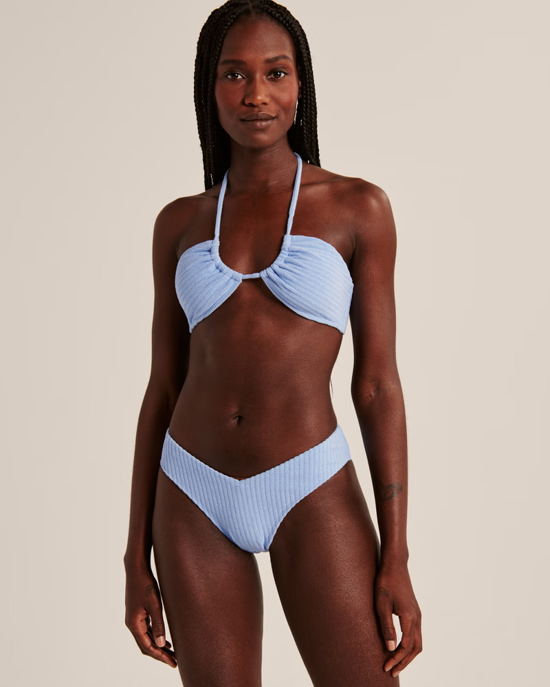 Women's Terry Tall-Side High-Leg Cheeky Bottoms | Women's Swimwear | Abercrombie.com | Abercrombie & Fitch (US)