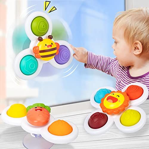 NARRIO Suction Cup Spinner Fidget Toys for 1 2 Year Old Boy Gifts, Spinning Top Baby Bath Toys 6-... | Amazon (US)
