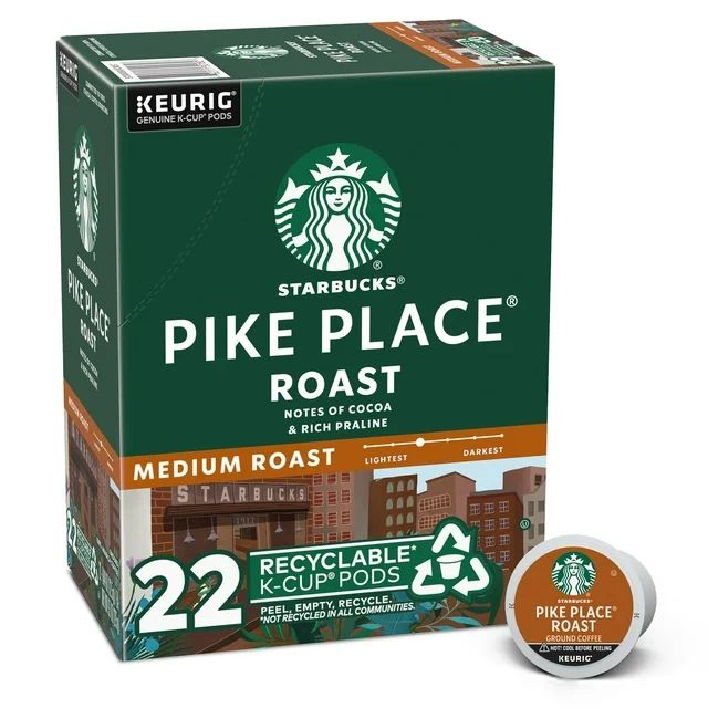 Starbucks Pike Place Roast Medium Roast Single Cup Coffee for Keurig Brewers, 1 Box of 22 (22 Tot... | Walmart (US)