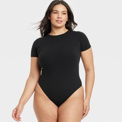 Women's Luxury Collection 4-Way Stretch Short Sleeve Bodysuit - Auden™ Black XXL | Target