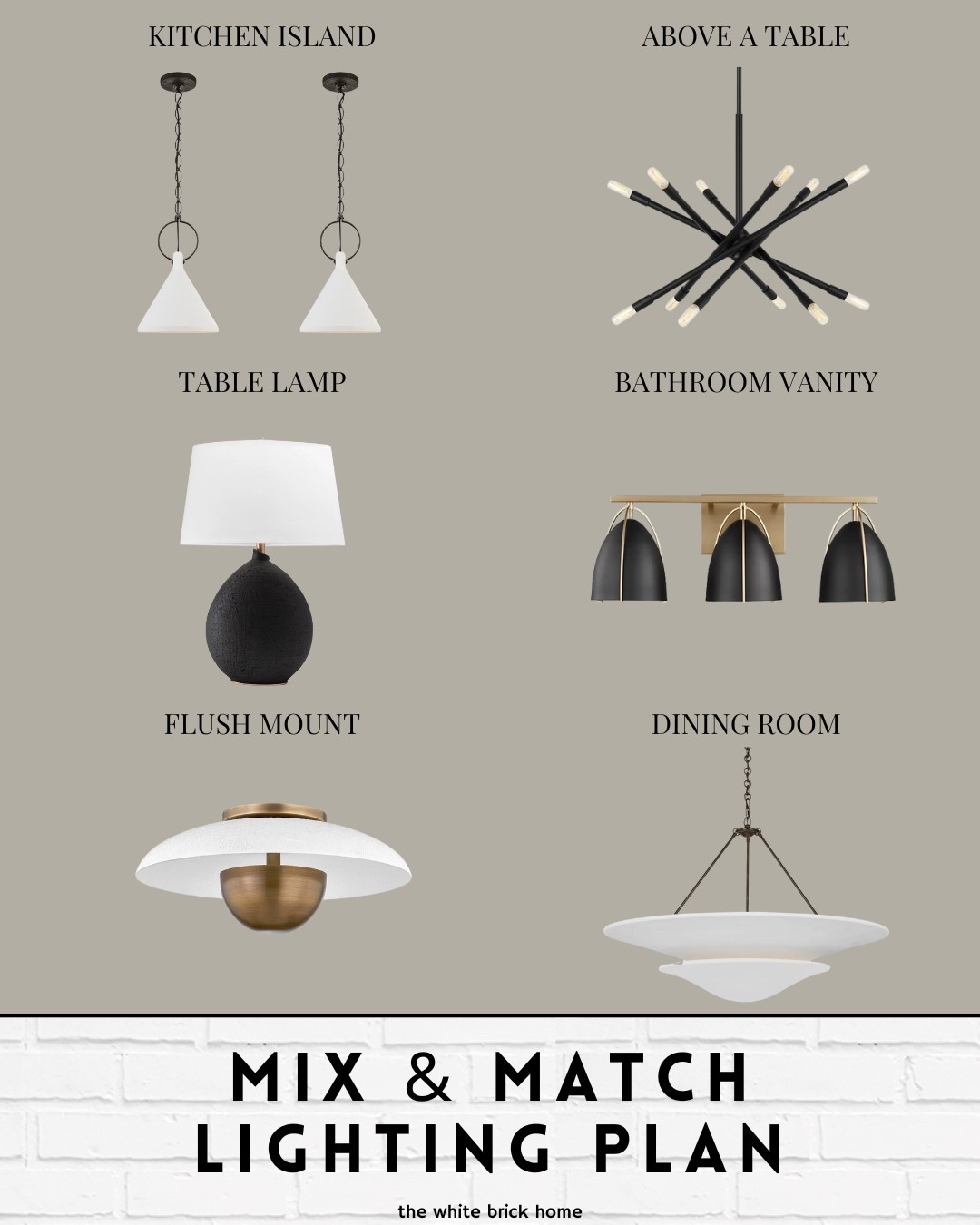 A modern and fresh lighting plan! 

🖤🖤

Lights, light fixtures, flush mount lights, chandelier, bathroom lighting, table lamp, lamp, kitchen lighting, kitchen pendant, McGee and co, lumen, visual comfort 

#LTKSaleAlert #LTKHome