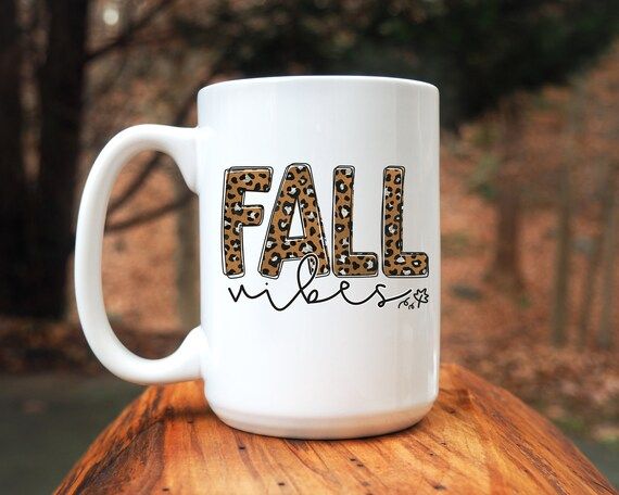 Fall Vibes Leopard Print Coffee Mug  Fall Mug  Personalized | Etsy | Etsy (US)