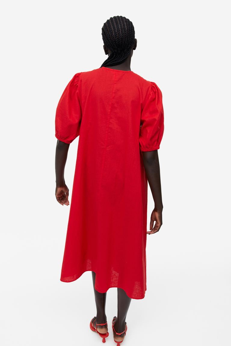 Tie-detail Linen-blend Dress | H&M (US)