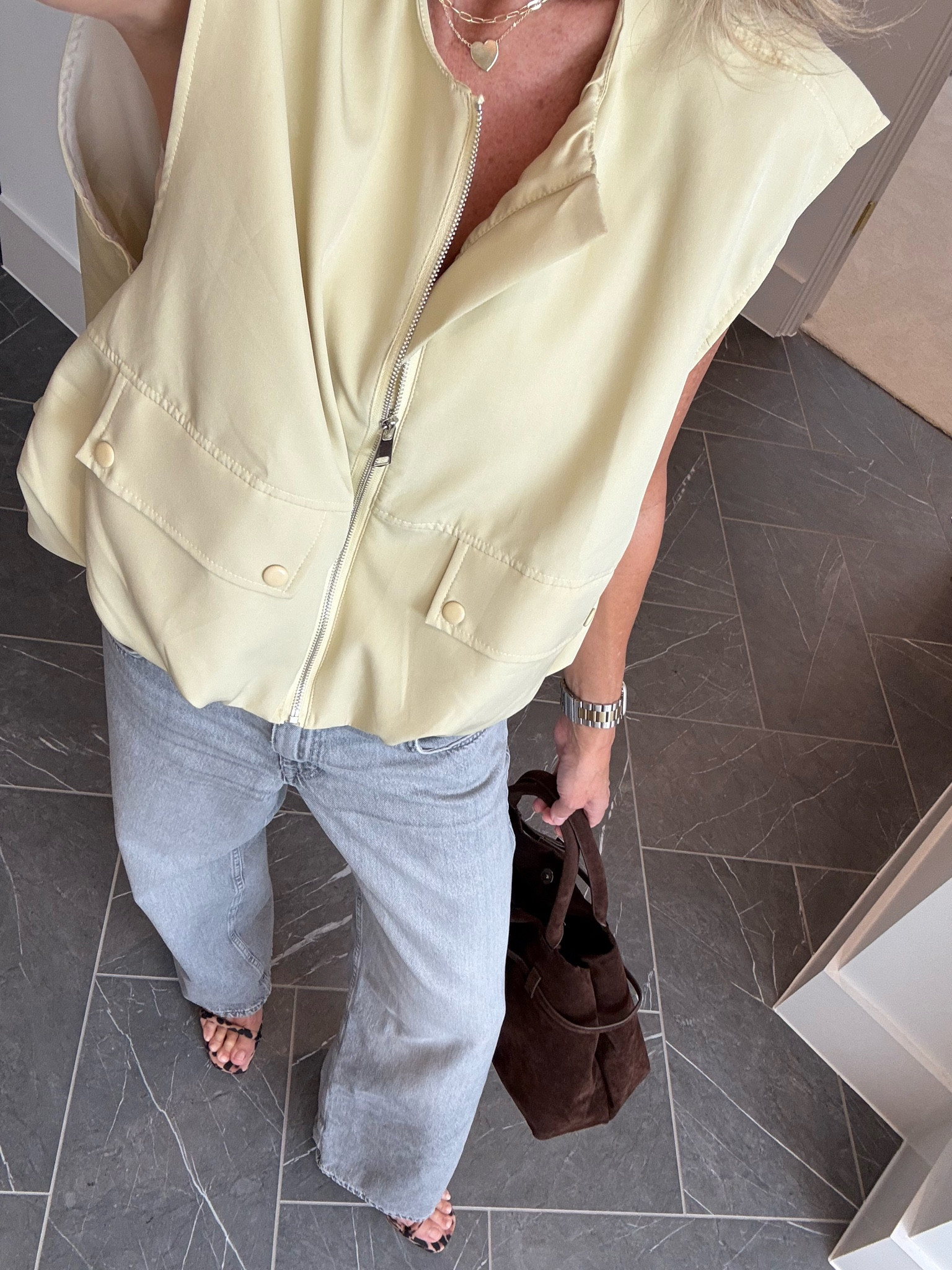 This color combo ✨

Vest: wearing small & it’s very roomy; available in other colors; I have in black too; armholes are big so you need tank style bra or wear cami 

Jeans: old Zara but I found more

Bag: love this look-for-less

Leopard platforms: Zara; linked others 



#LTKSeasonal #LTKFindsUnder50 #LTKStyleTip