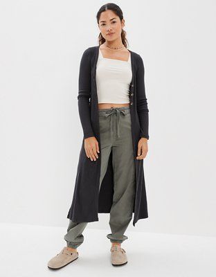 AE Long Plush Cardigan | American Eagle Outfitters (US & CA)