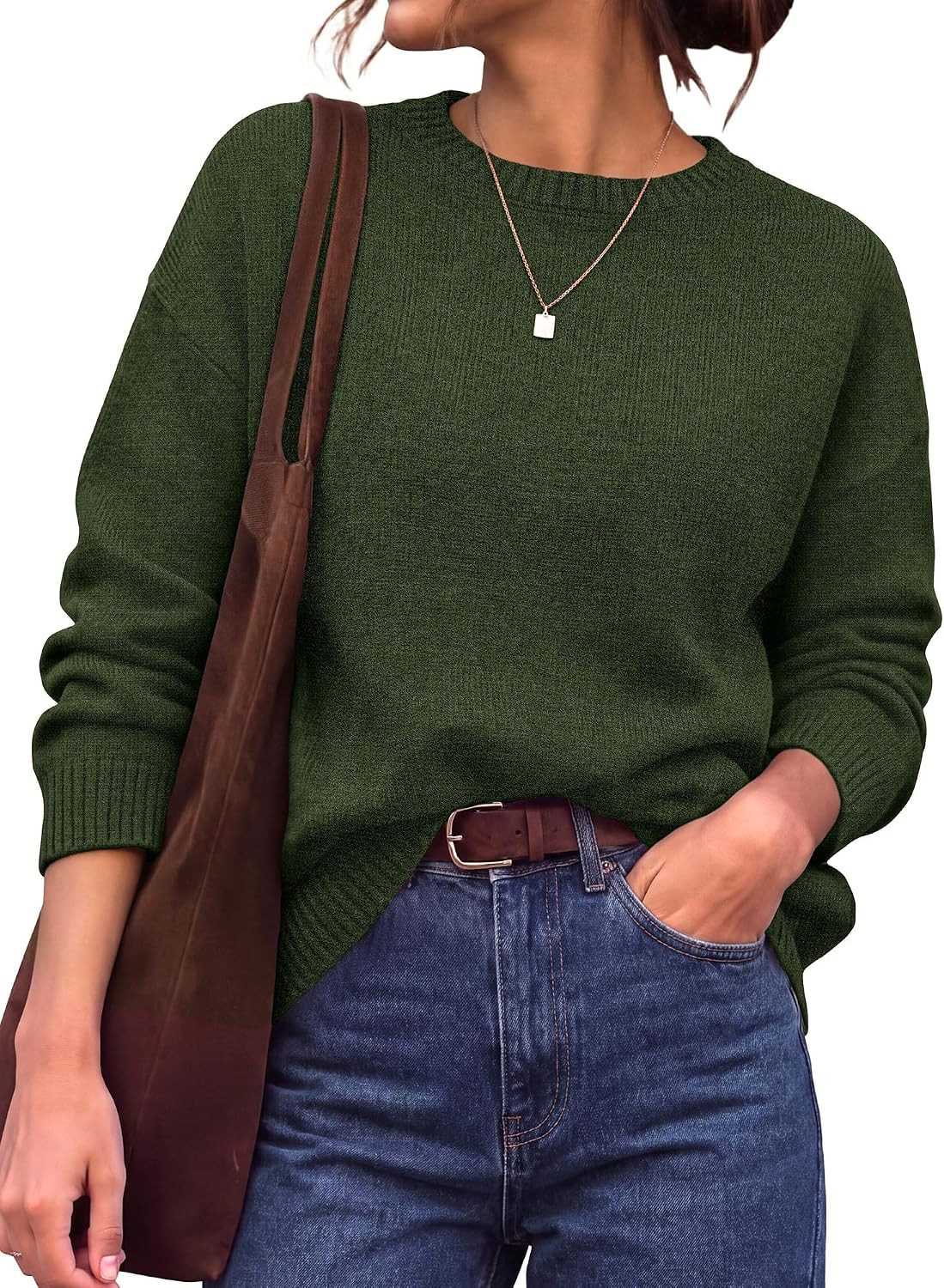 BTFBM Oversized Sweaters for Women Fall Clothes Crewneck Winter Outfits | Amazon (US)