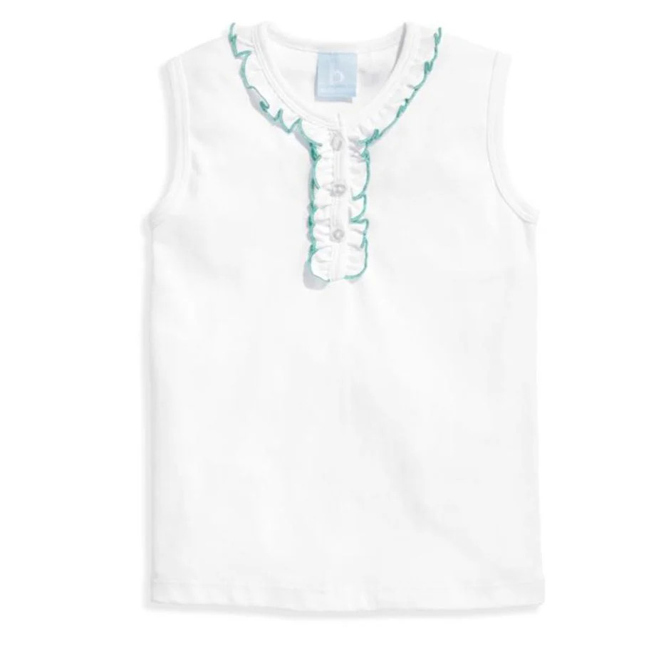 Sleeveless Pima Tee with Ruffle | bella bliss 