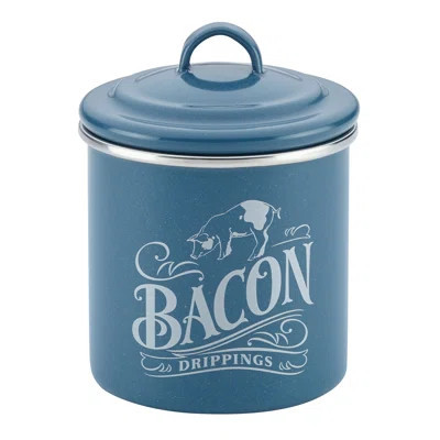 Ayesha Curry Enamel on Steel Bacon Grease Can Tin Color: Twilight Teal | Wayfair North America