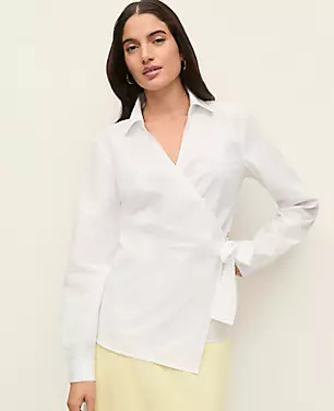 Embellished Wrap Blouse | Ann Taylor