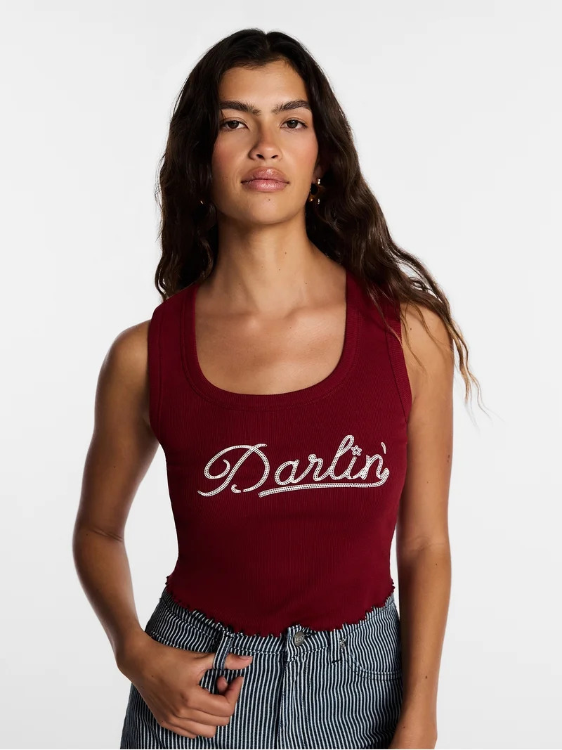 Kacey Lee Women's Darlin Graphic Cutaway Tank Top, Sizes XS-XXL | Walmart (US)