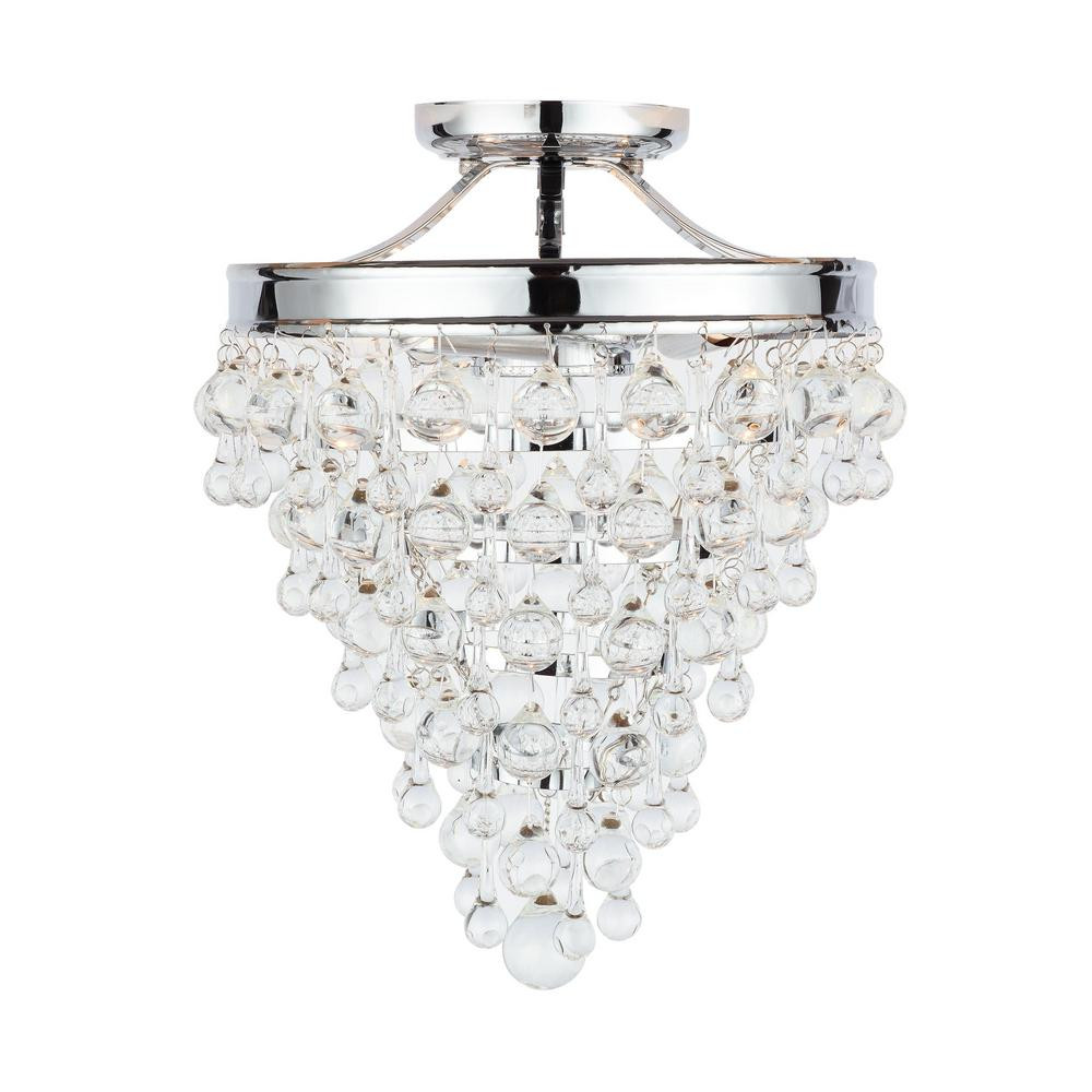 Home Decorators Collection 3-Light Chrome Crystal Semi-Flush Mount FM24600-015 - The Home Depot | The Home Depot