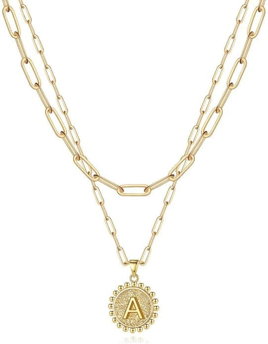 Layered Choker Necklaces for Women, 14K Gold Plated Dainty Layering Paperclip Chain Necklace Simp... | Amazon (US)