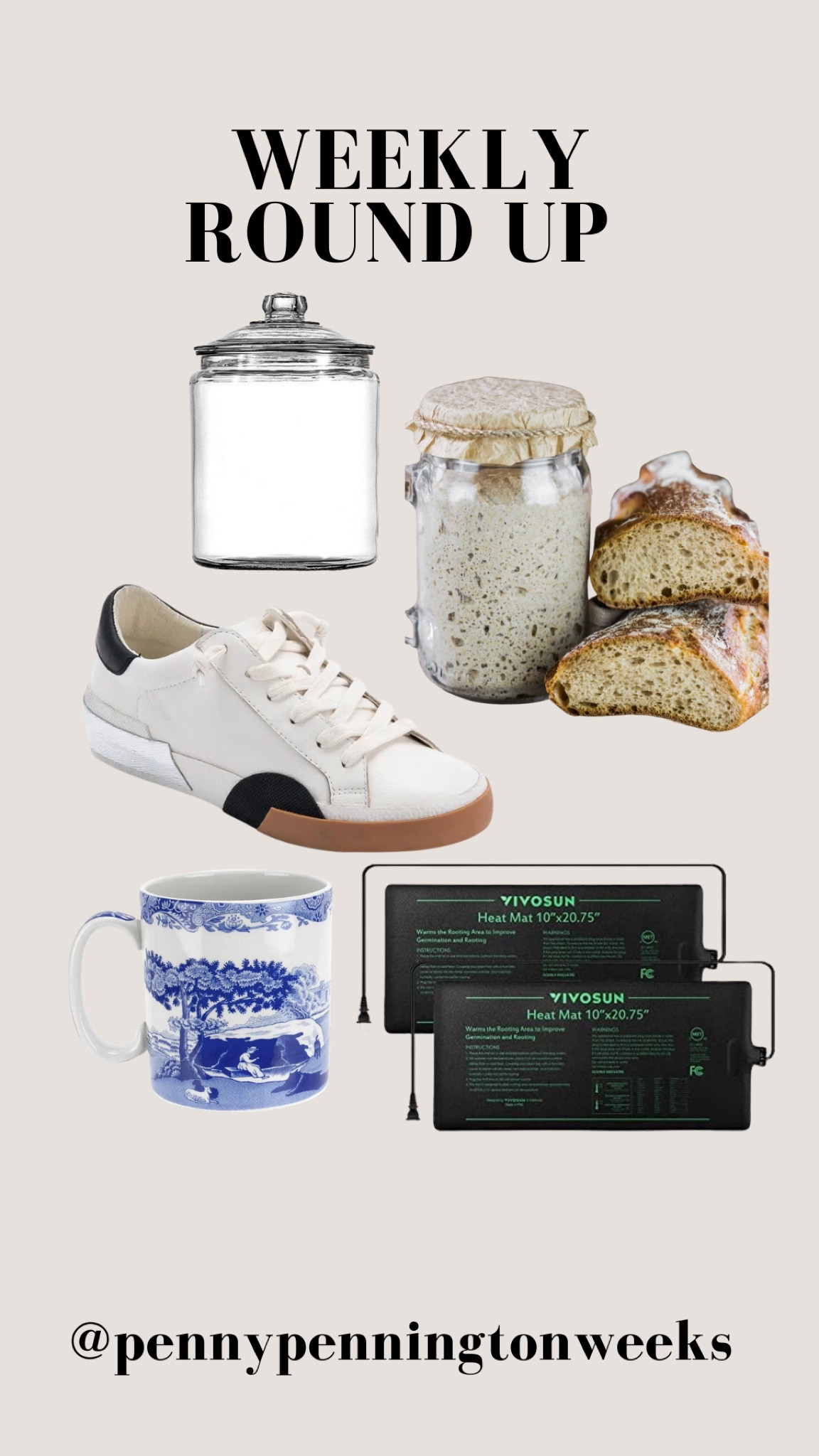 I’m sharing my weekly favs—most liked links and top sellers. Items I love and you’ll love for your kitchen, home and garden.

This week’s favs include my counter top storage jars, the sourdough starter we use, beautiful blue and white coffee mugs, my go to dressy sneakers and the warming pads we use to encourage seeds to germinate.

#LTKhome #LTKshoecrush #LTKfamily