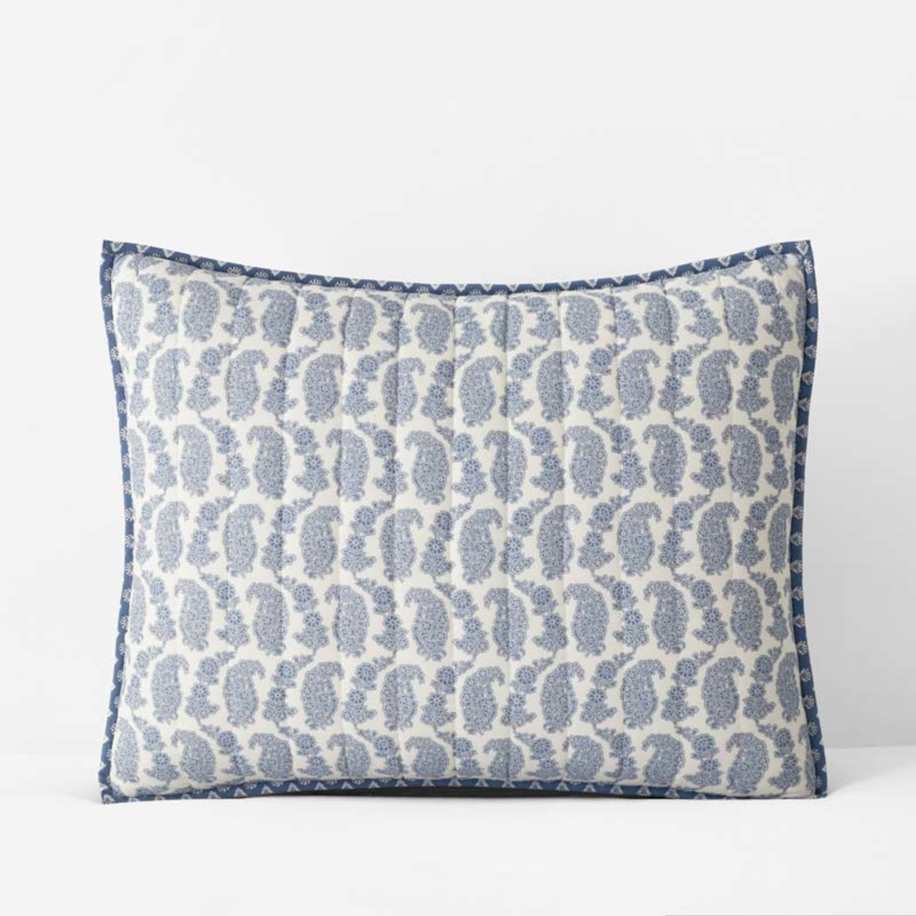 Jiya Reversible Quilted Sham - Blue, Standard | The Company Store