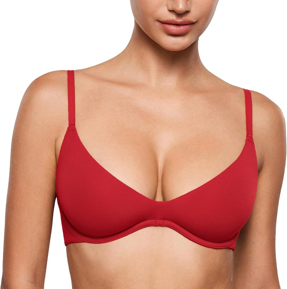 INLYRIC Women's Inbarely Plus Plunge Bra - Unlined Underwire Sexy Demi Balconette Bras | Amazon (US)