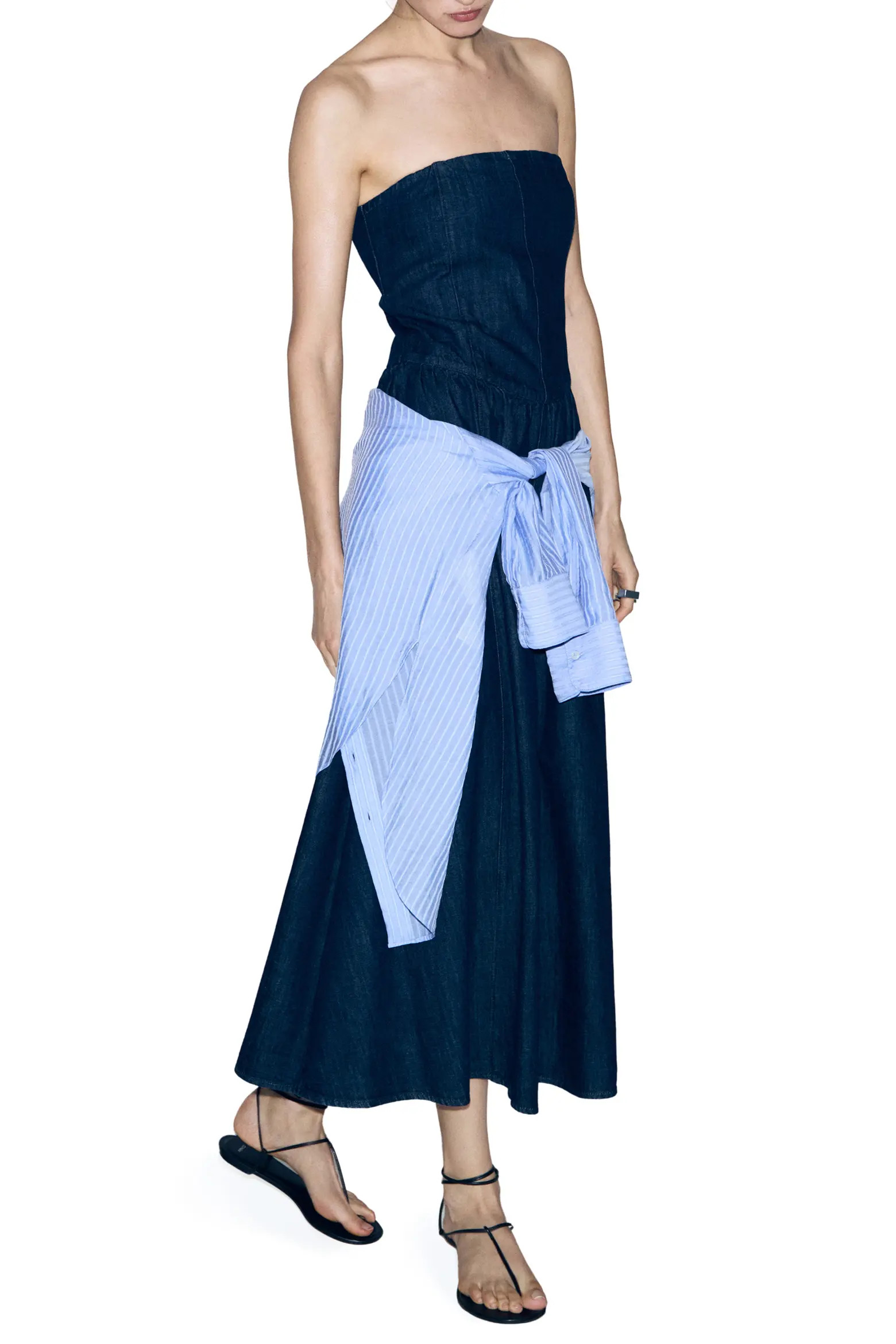 Strapless Denim Midi Dress (Women) | Nordstrom | Nordstrom
