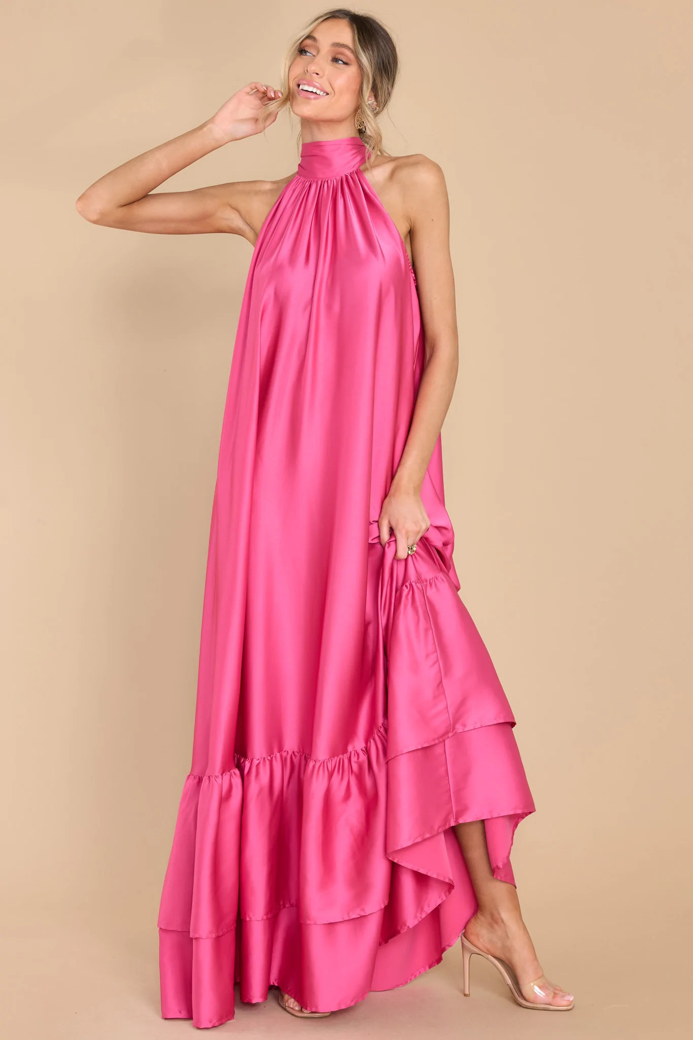 Talk About Beauty Hot Pink Maxi Dress | Red Dress 