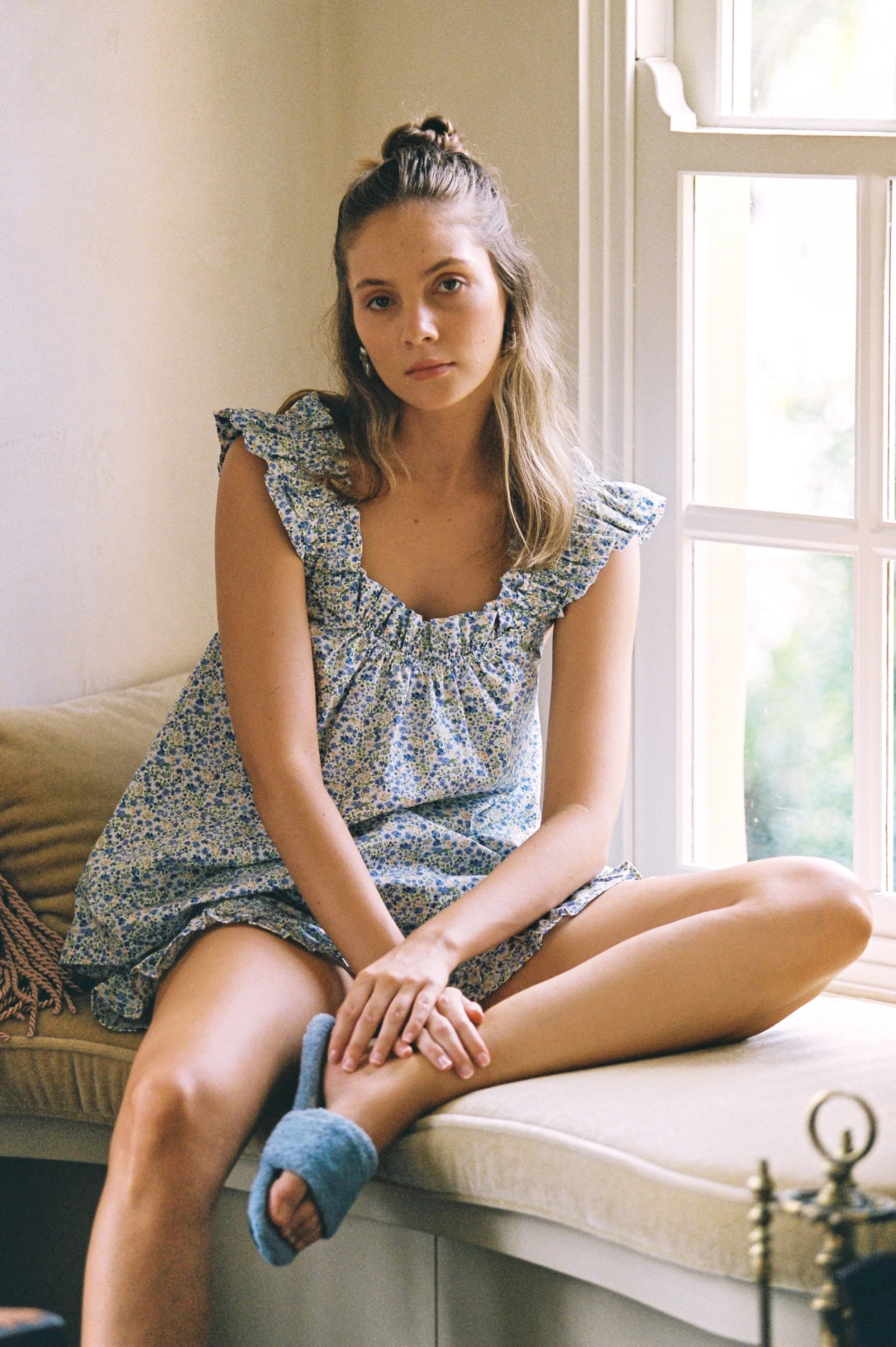 Nicolette Sleep Set - Cotton - Floret Blue | Piyama US