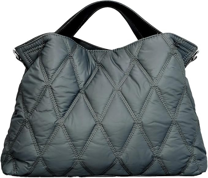 Quilted Tote Bag for Women, Soft Puffer Bag Lightweight Trendy Crossbody Purse with Long Shoulder... | Amazon (US)
