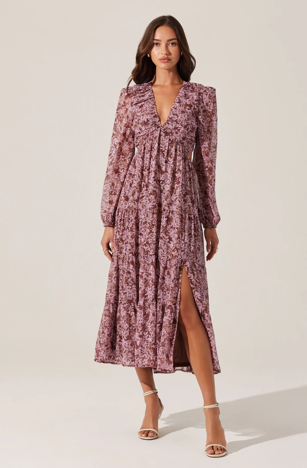 V-Neck Cutout Midi Dress | ASTR The Label (US)