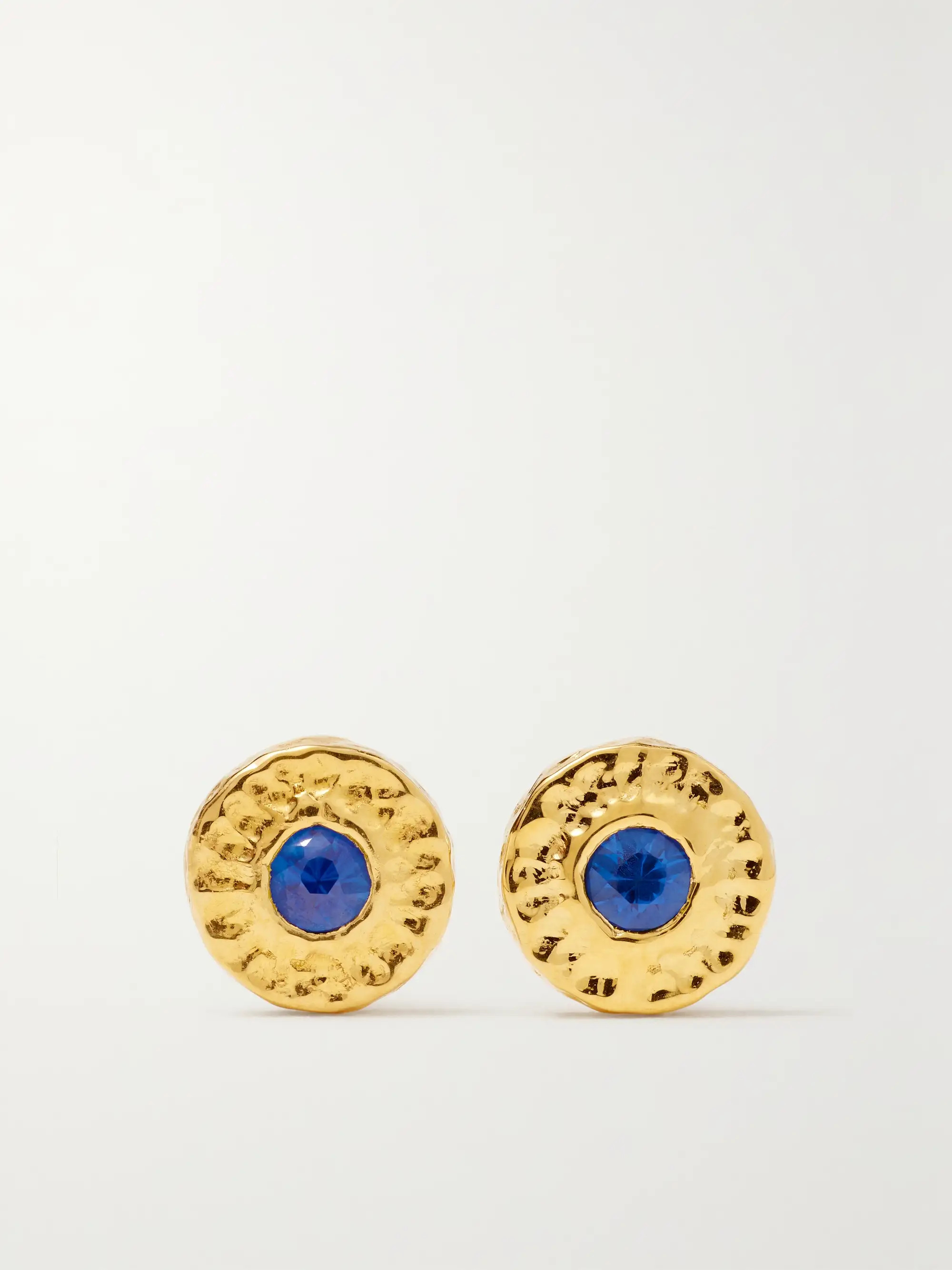 + NET SUSTAIN Nesting Gem 18-karat recycled gold sapphire earrings | NET-A-PORTER (US)