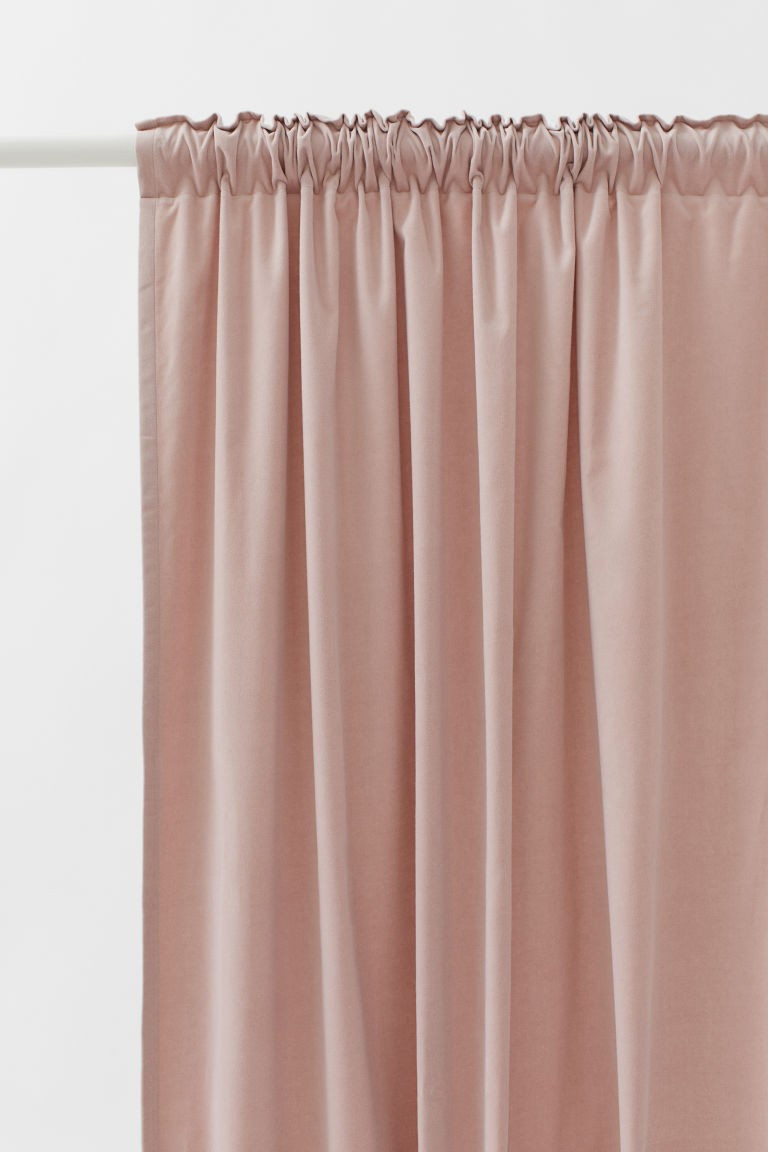 H & M - 2-pack Velvet Curtain Panels - Pink | H&M (US + CA)