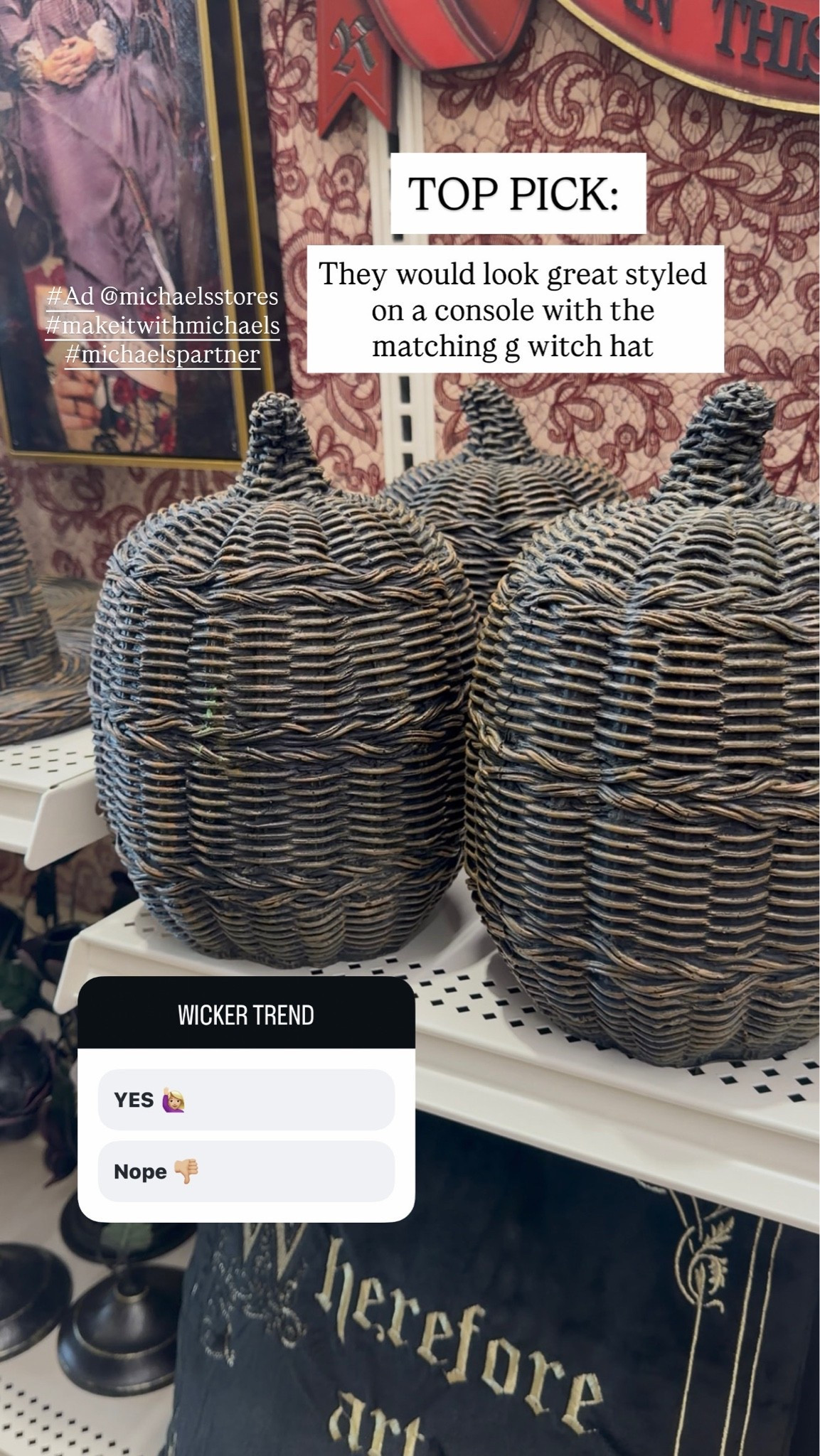 These wicker pumpkins were probably my top pick in this whole collection. I love the darker finish and they’re a really good size. I’d put a couple on a console with the matching witch hat and call it done.

#Ad @michaelsstores #makeitwithmichaels #michaelspartner

#LTKSaleAlert #LTKHome