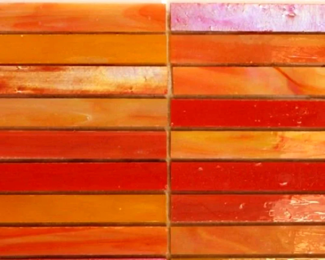 Orange Mashup Glass Slivers 2-1/2 X 3/8 for Mosaics or Stained Glass Available in Quantities of 2... | Etsy (US)