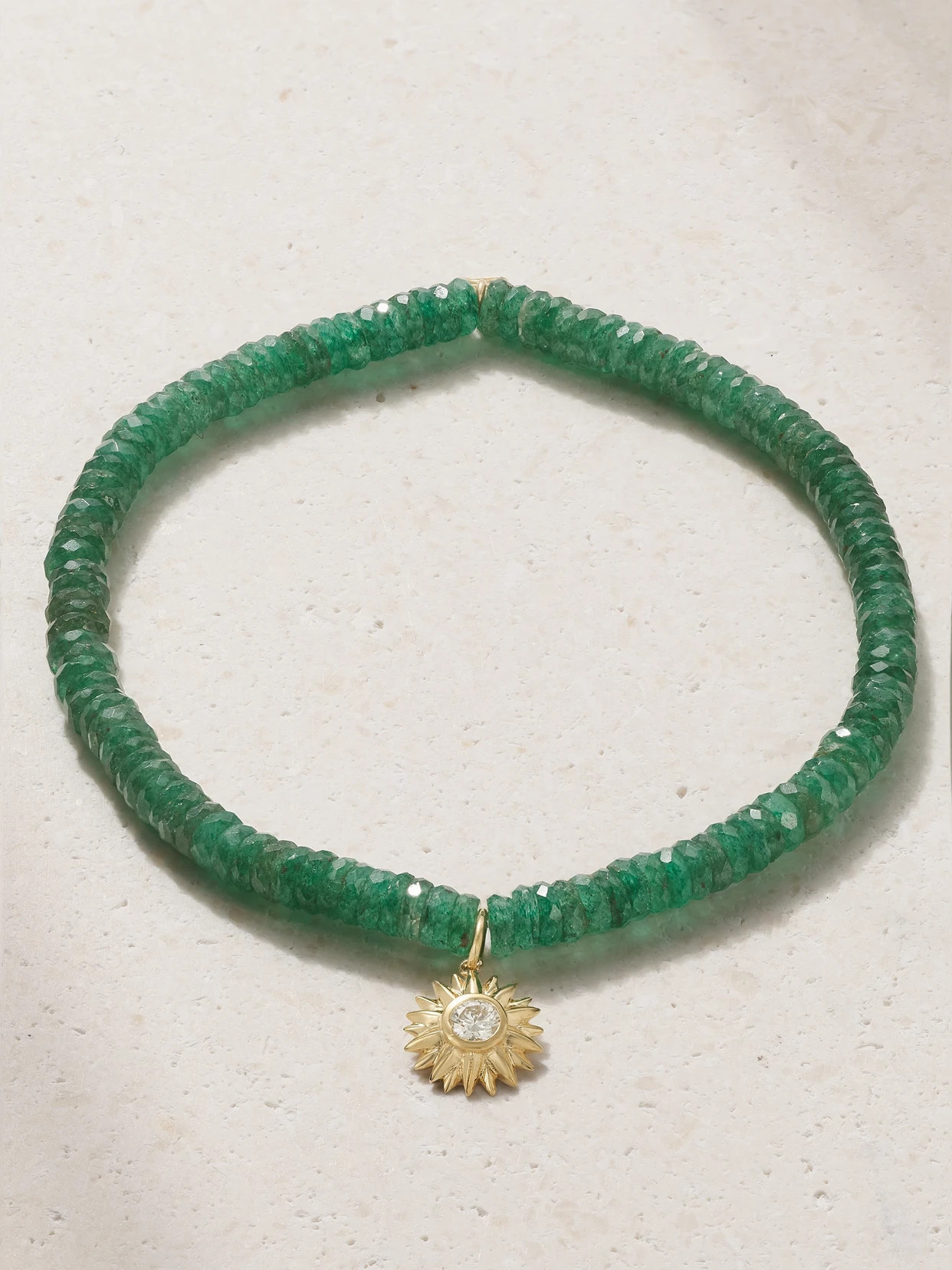 Sydney Evan - Sunburst 14-karat Gold, Aventurine And Diamond Brcaelet - One size | NET-A-PORTER (US)