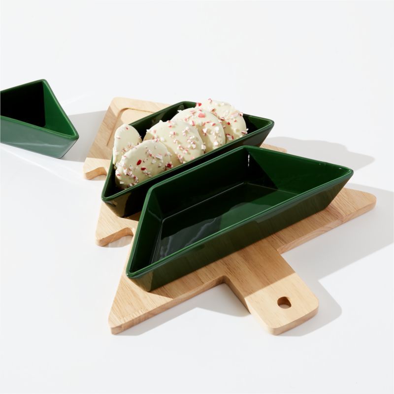 Christmas Tree Divided Serving Bowls | Crate and Barrel | Crate & Barrel