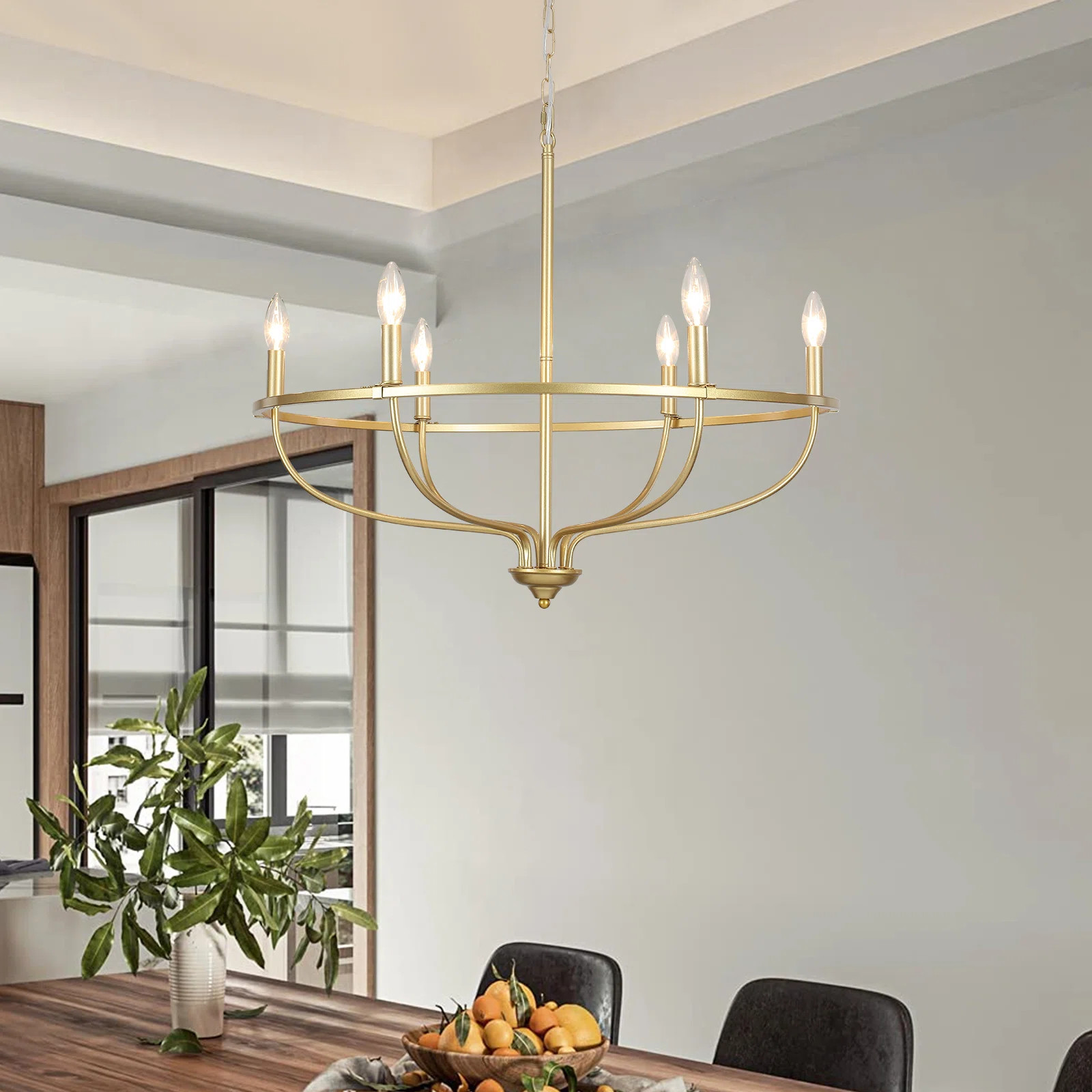 6 - Light Dimmable Wagon Wheel Chandelier | Wayfair North America