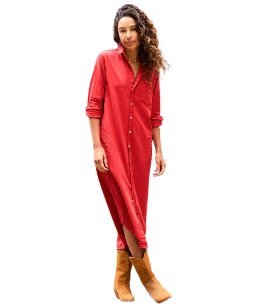 Rory Maxi Shirtdress- Crimson | LOLA Boutique