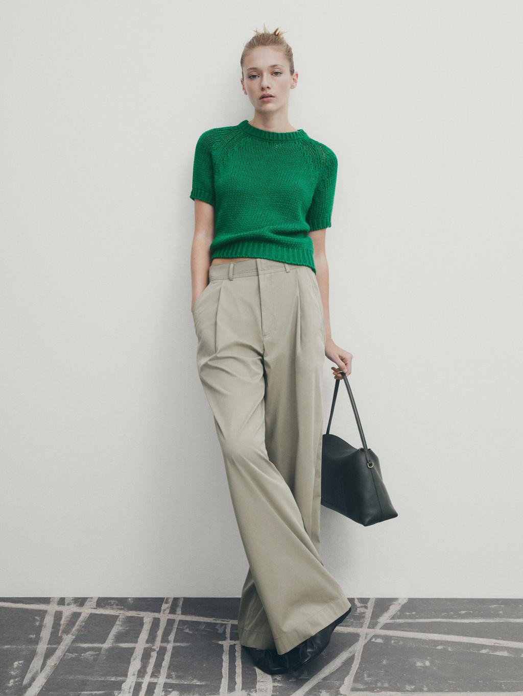 Strickpullover mit kurzen Ärmeln | Massimo Dutti DE