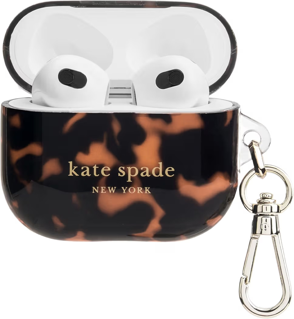 kate spade new york AirPods Protective Case with Keychain Ring - Tortoiseshell, Compatible with A... | Amazon (US)