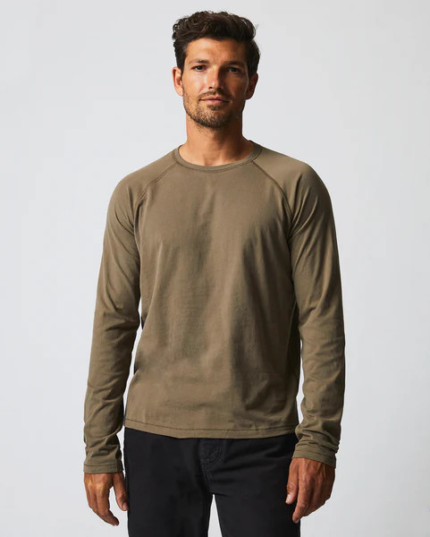 L/S SUEDED COTTON CREW - | Billy Reid Inc.