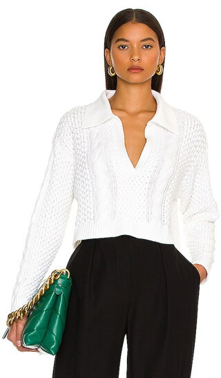 Miles Cable Pullover in White | Revolve Clothing (Global)