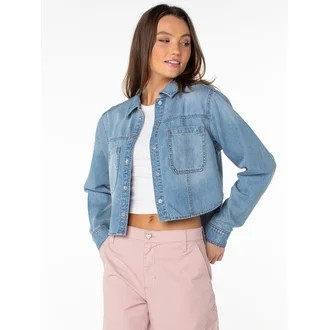 Celebrity Pink Women's and Women's Plus Hi Low Button Down Denim Top, Sizes XS-4X | Walmart (US)