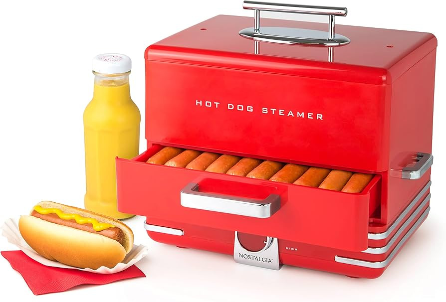 Nostalgia Extra Large Diner-Style Steamer 20 Hot Dogs and 6 Bun Capacity, Perfect for Breakfast S... | Amazon (US)