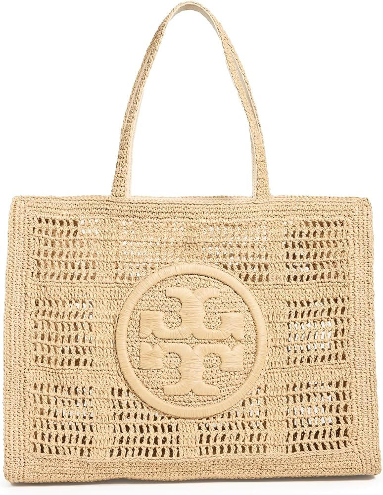 Amazon.com: Tory Burch Women's Ella Hand Crocheted Large Tote, Natural, One Size : Clothing, Shoe... | Amazon (US)