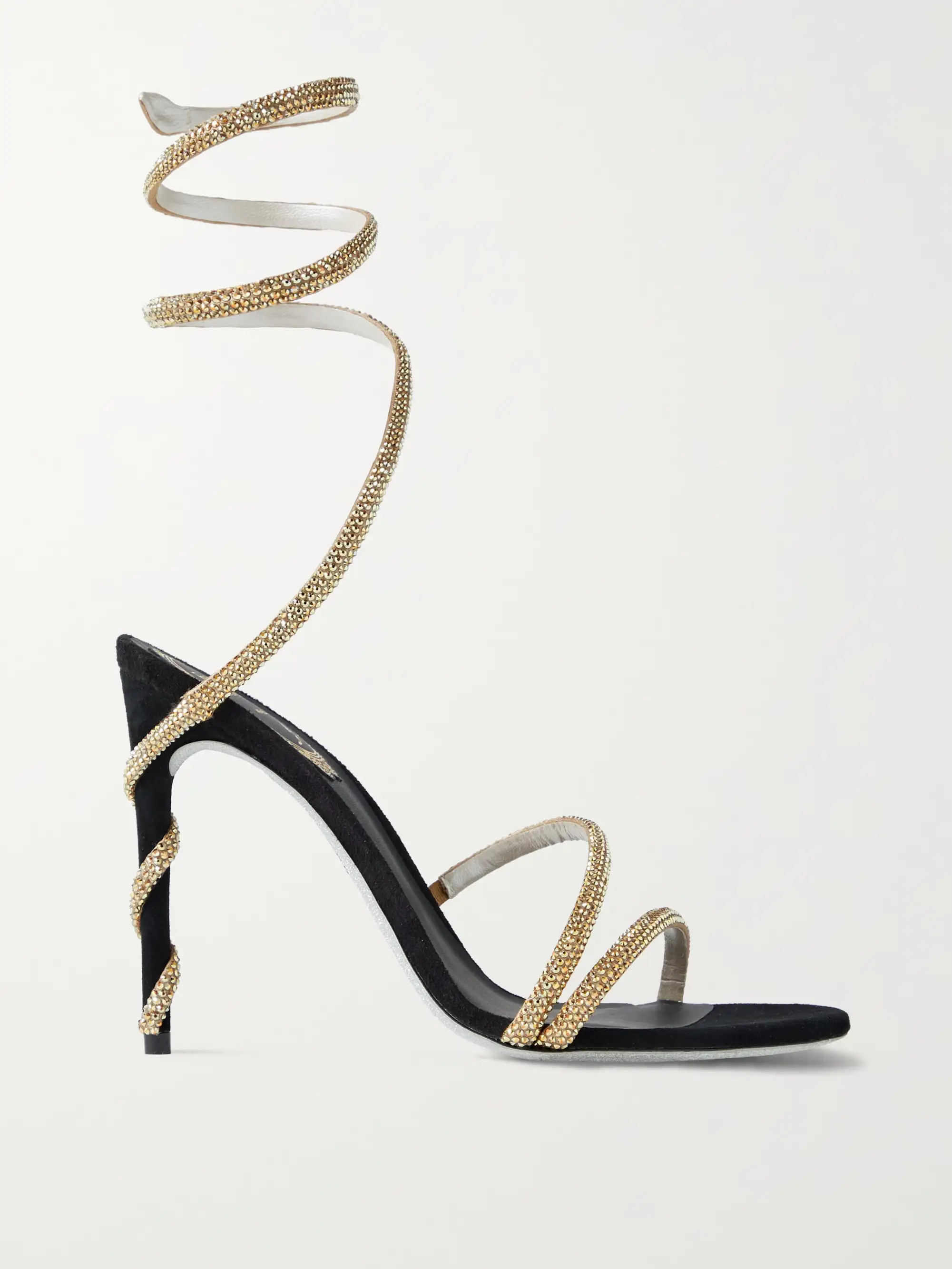 Crystal-embellished suede sandals | NET-A-PORTER (US)