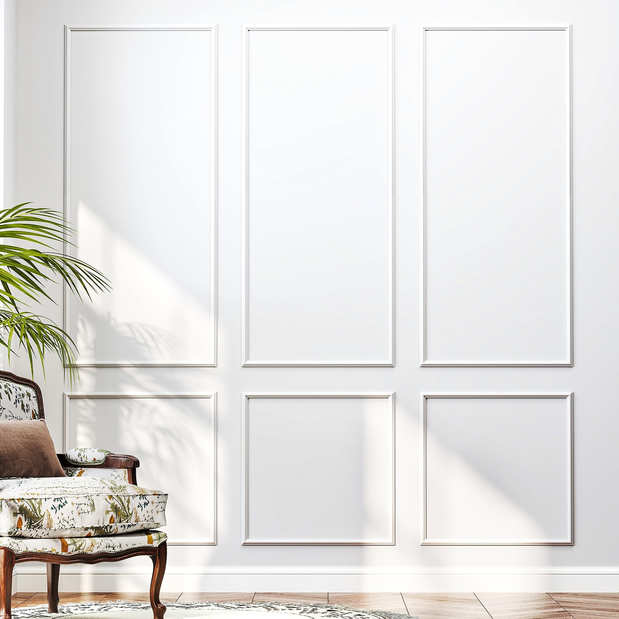 3 Sets Pre-Cut Wainscoting Panels Peel and Stick Wall Molding kit Self Adhesive Molding Trim for ... | Amazon (US)