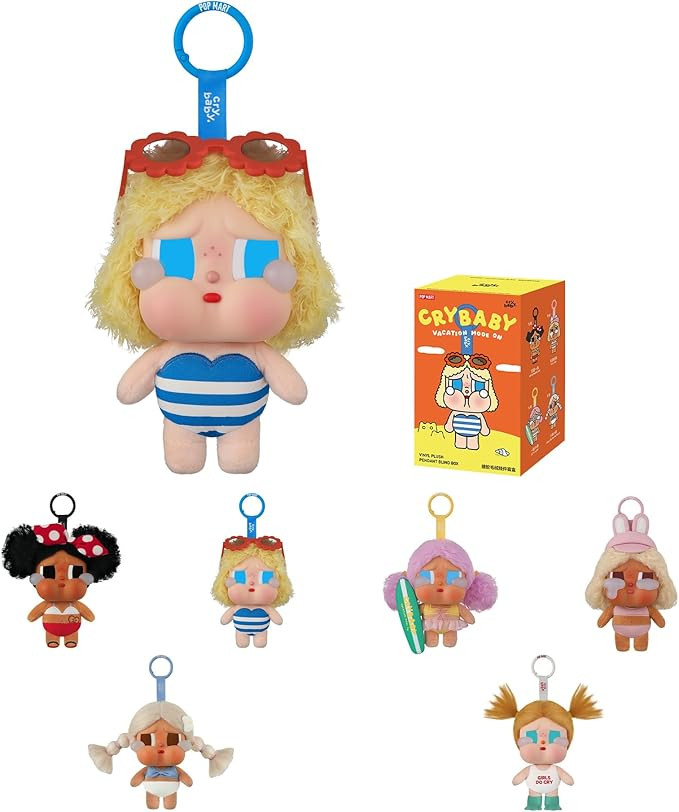 POP MART Crybaby Vacation Mode On Series-Vinyl Plush Pendant Blind Box, Collectible Toys, Holiday... | Amazon (US)